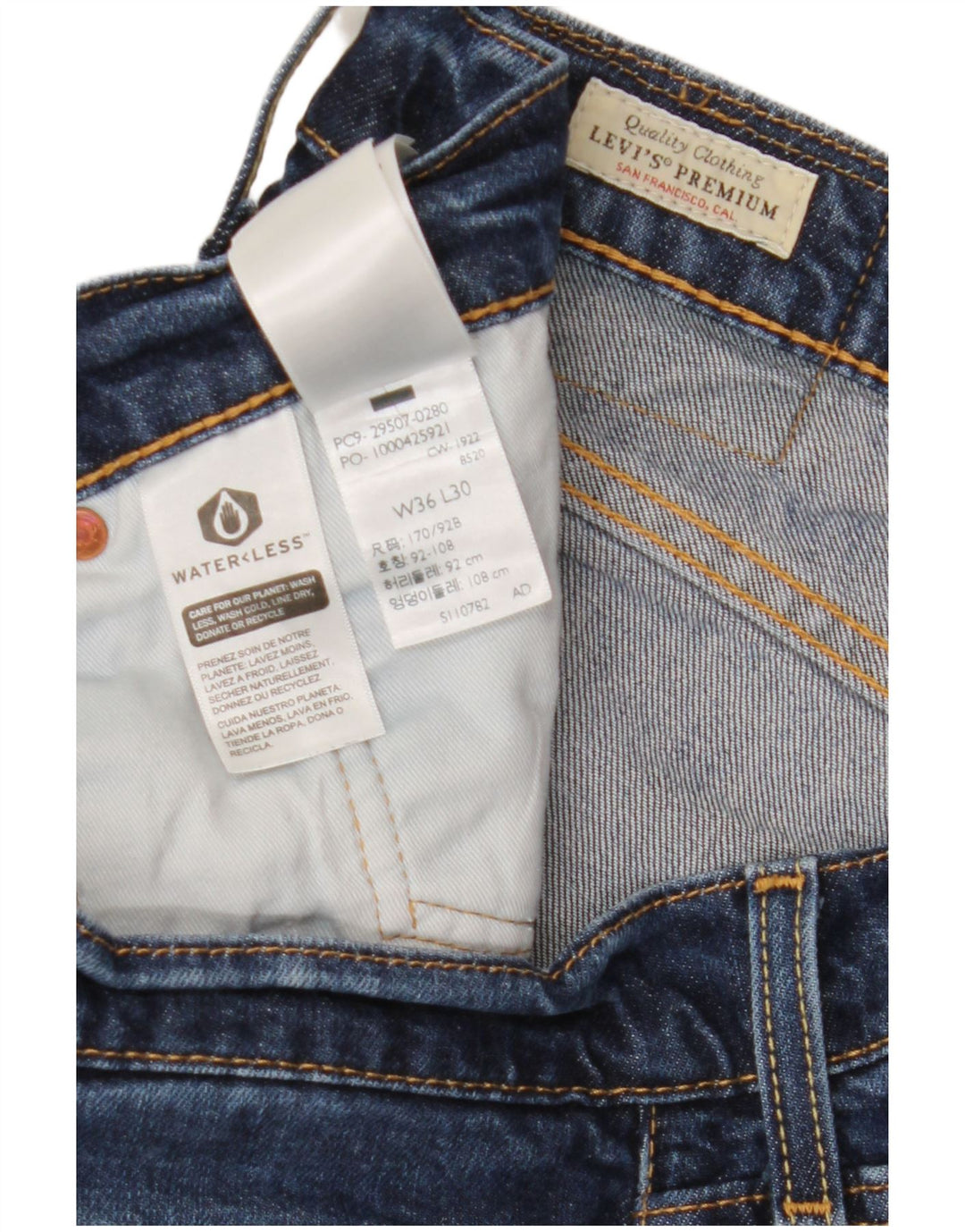 LEVI'S Straight jeans til mænd W36 L27 blå bomuld