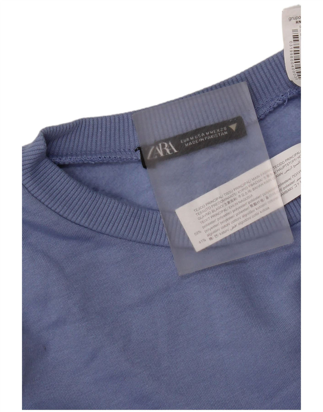Zara Mujer Sudadera Jumper UK 44 Azul Medio Poliéster