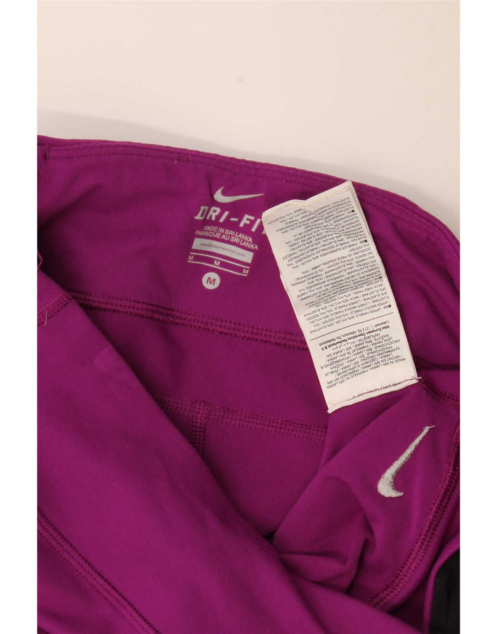 Nike Womens Capri Leggings UK 12 Medium Purple Colourblock Nylon