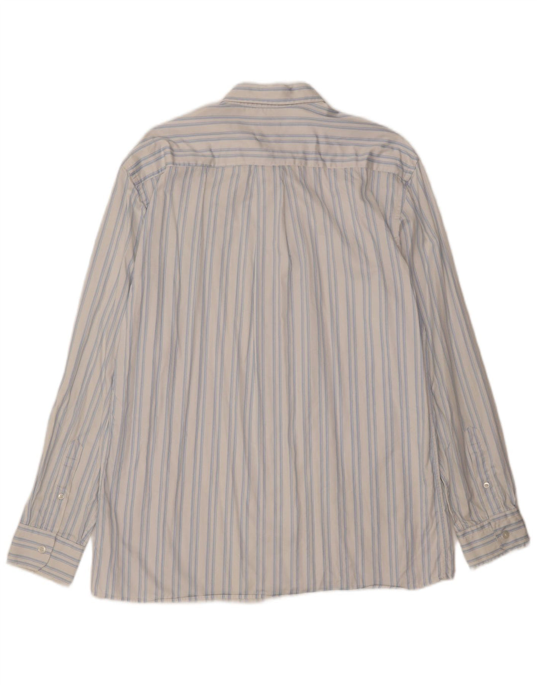 ZARA Mens Relaxed Fit Shirt Large Blue Striped Cotton