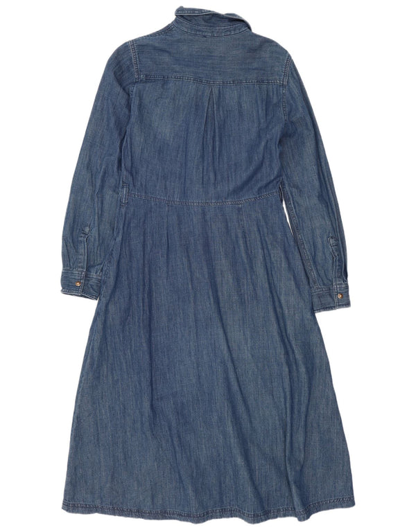 Vestido camisa jeans feminino Marks & Spencer Reino Unido 10 algodão azul pequeno