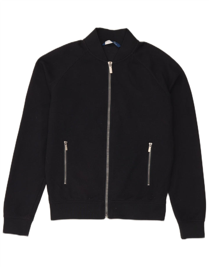 Zara Mens Tracksuit Top Jacket Medium Black Polyester