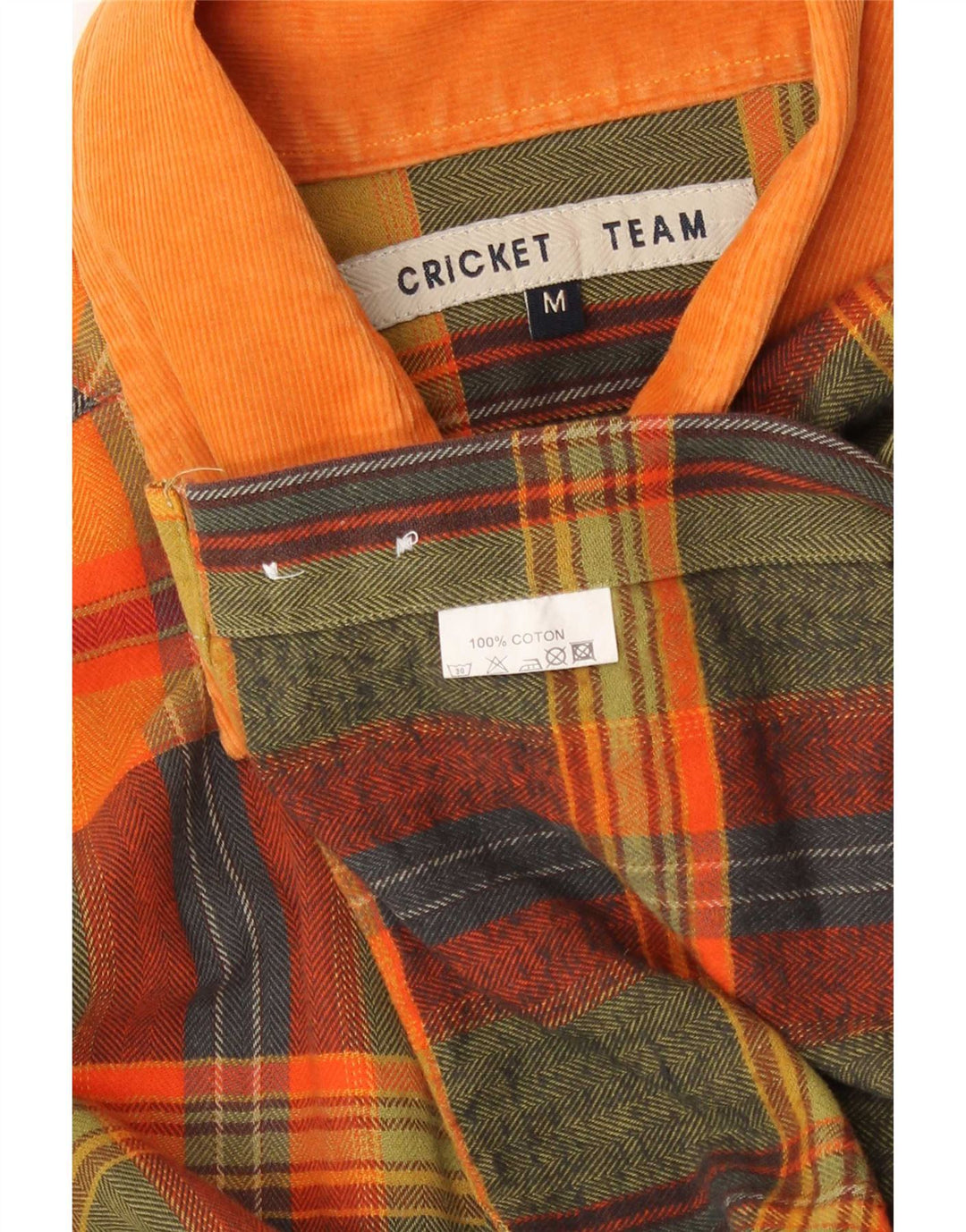 Vintage Mens Flannel Shirt Medium Yellow Check Cotton