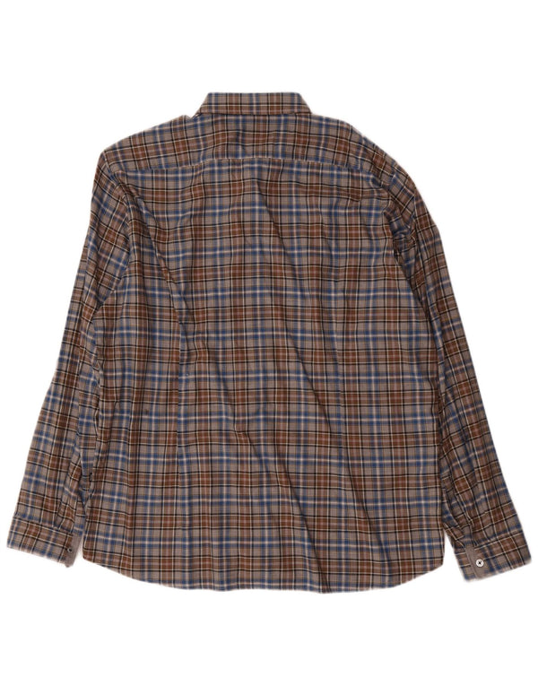 Camicia Hugo Boss da uomo vestibilità regolare XL cotone a quadri marrone
