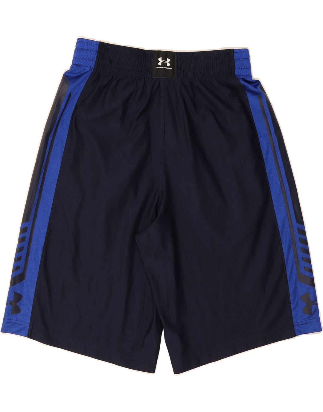 UNDER ARMOUR Mens Sport Shorts Medium Navy Blue Colourblock Vintage Under Armour and Second-Hand Under Armour from Messina Hembry 