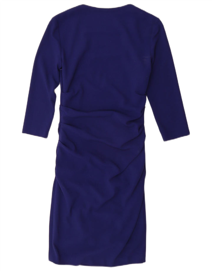 PHASE EIGHT Womens 3/4 Sleeve Bodycon Dress UK 8 Small  Blue Polyester