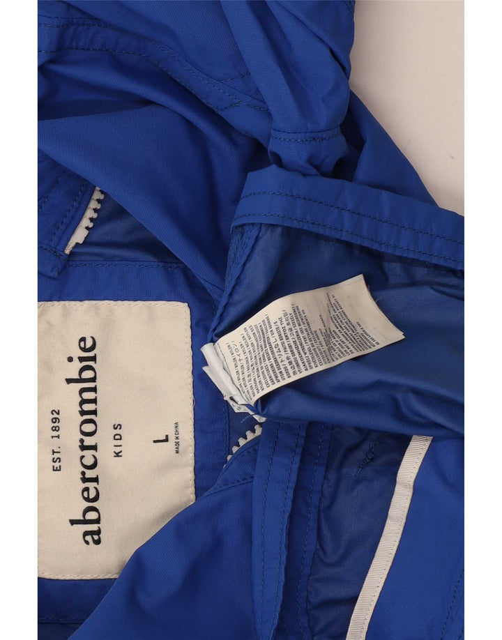 Abercrombie & Fitch Bomberjacke für Jungen, 7–8 Jahre, groß, blaues Nylon