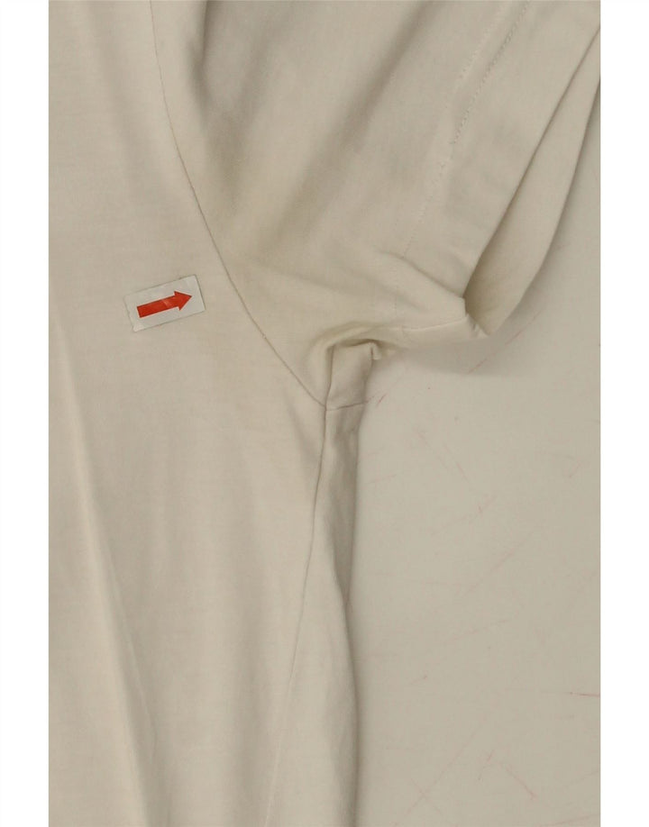 TOMMY HILFIGER Mens Graphic T-Shirt Top Medium White Cotton Vintage Tommy Hilfiger and Second-Hand Tommy Hilfiger from Messina Hembry 