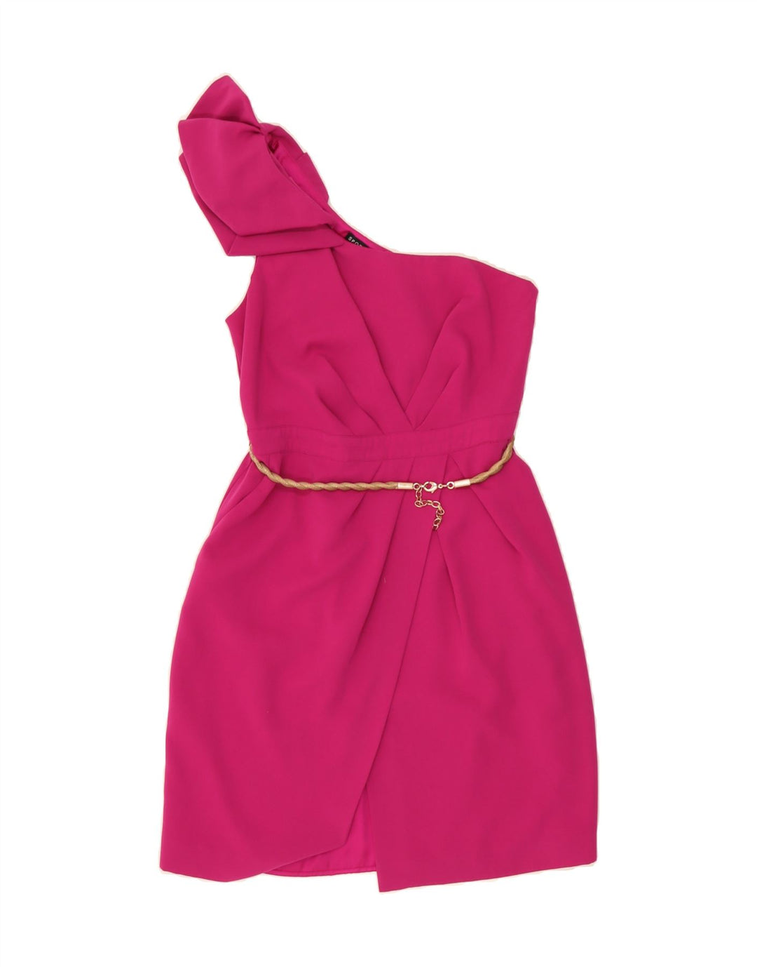 WAREHOUSE Womens One Shoulder Dress UK 10 Small Pink Polyester Vintage Warehouse and Second-Hand Warehouse from Messina Hembry 
