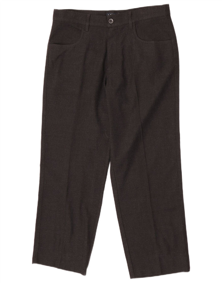Armani Mens Straight Casual Trousers IT 48 Medium W32 L27 Black Polyester