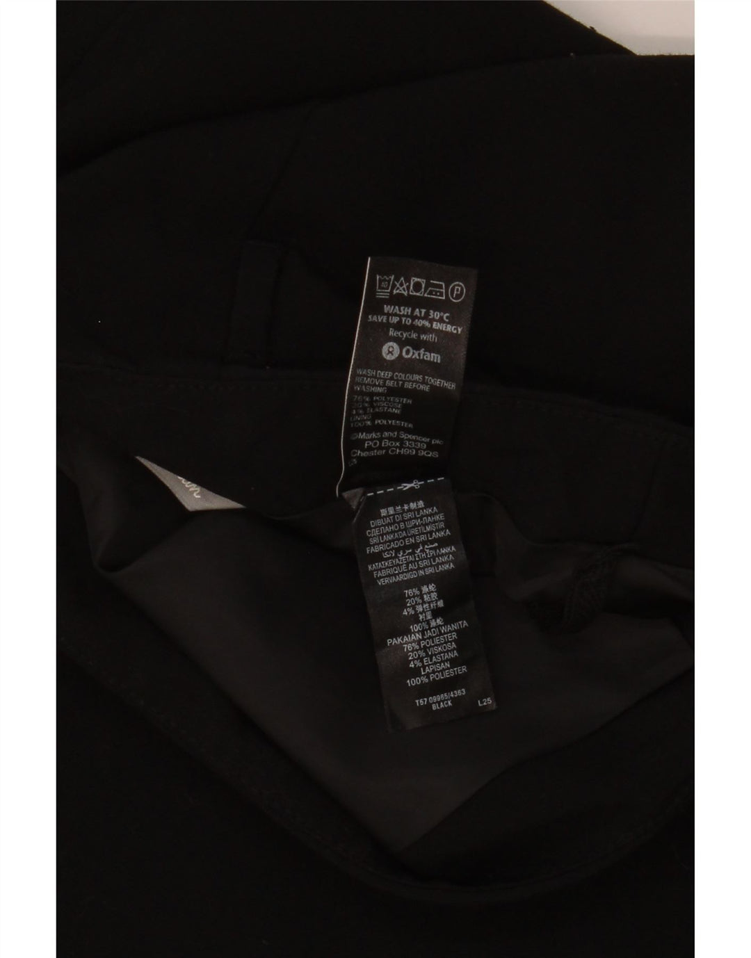 Marks & Spencer Pencil Nederdel til kvinder UK 12 Medium W30 Sort Polyester