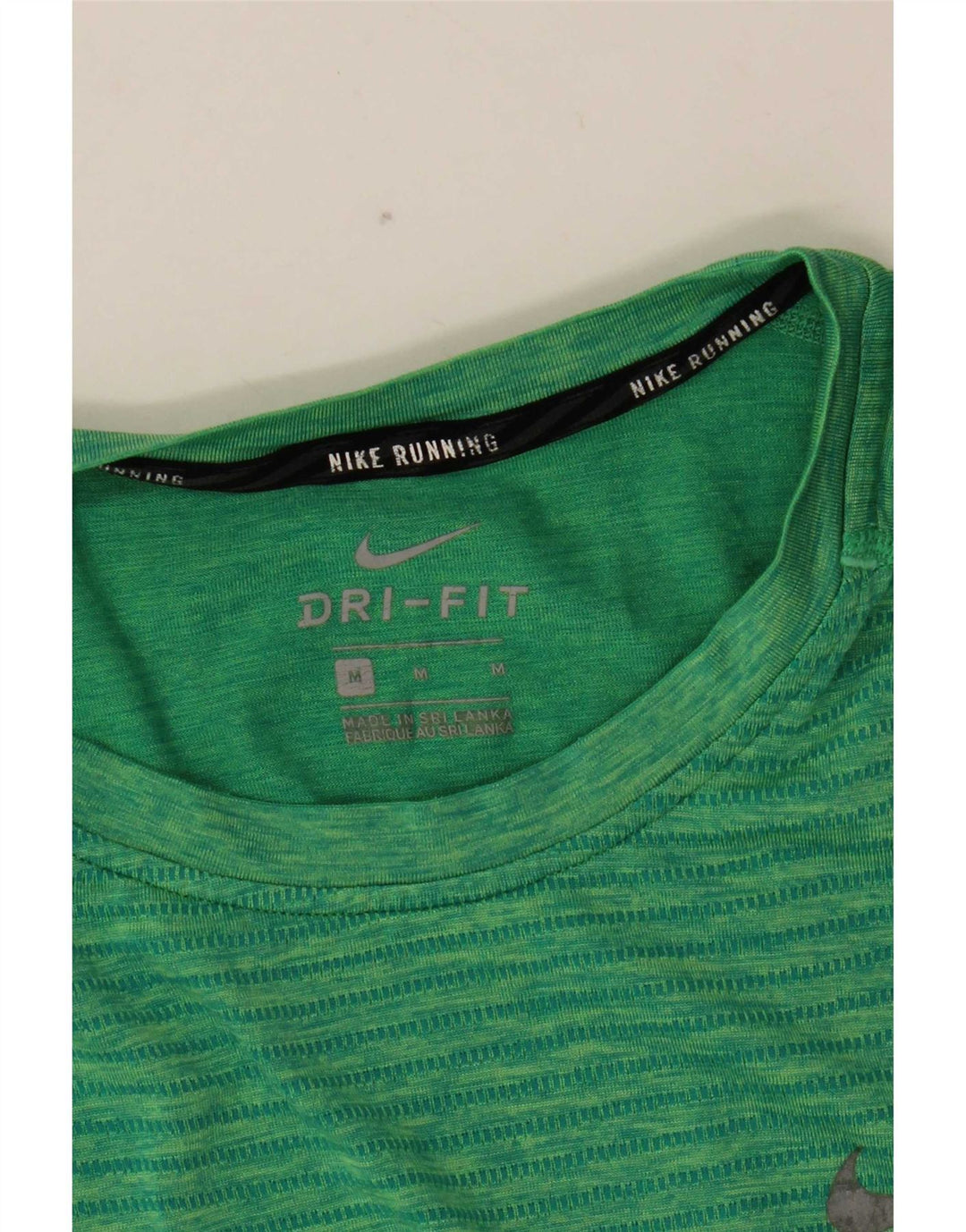 Nike Herre Dri Fit T-shirt Top Medium Grøn Stribet