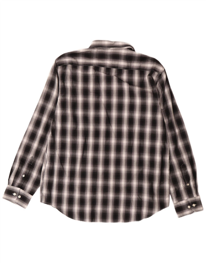 Carrera Mens Flannel Shirt XL Black Check Cotton