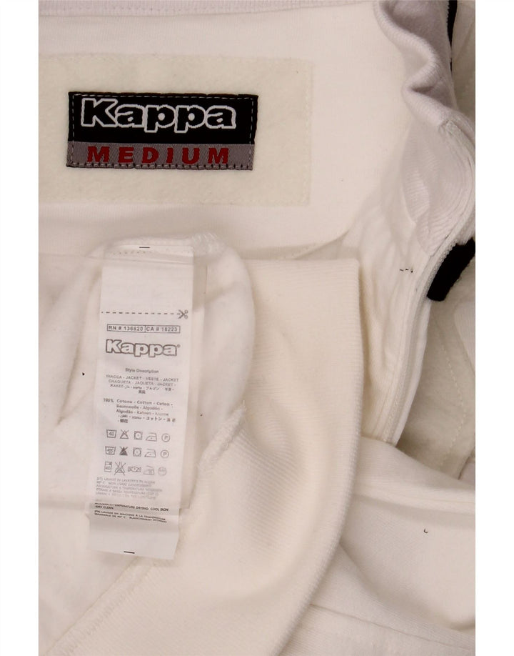 Kappa Damen-Trainingsanzug-Top-Jacke, UK 12, mittelweiße Baumwolle