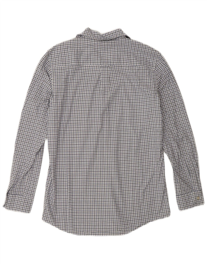 Chaps Mens Oxford Shirt Small White Check Cotton