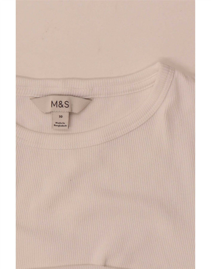 Marks & Spencer Camiseta para Mujer Top UK 10 Small White