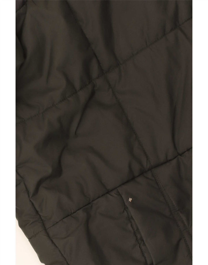Adidas Boys Hooded Padded Jacket 13-14 Years Khaki Colourblock Polyester