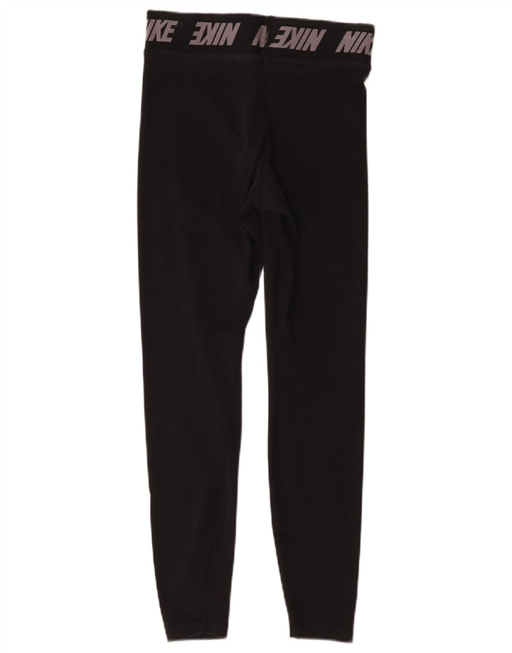 Nike Dame Grafiske Leggings UK 8 Lille Sort