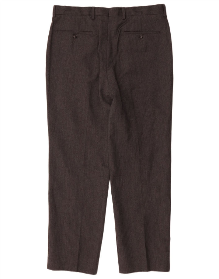 Marks & Spencer Mens Tailored Fit Straight Suit Trousers W34 L30 Grey