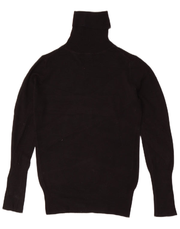 Zara Suéter feminino com gola redonda e gola redonda, preto pequeno, 10