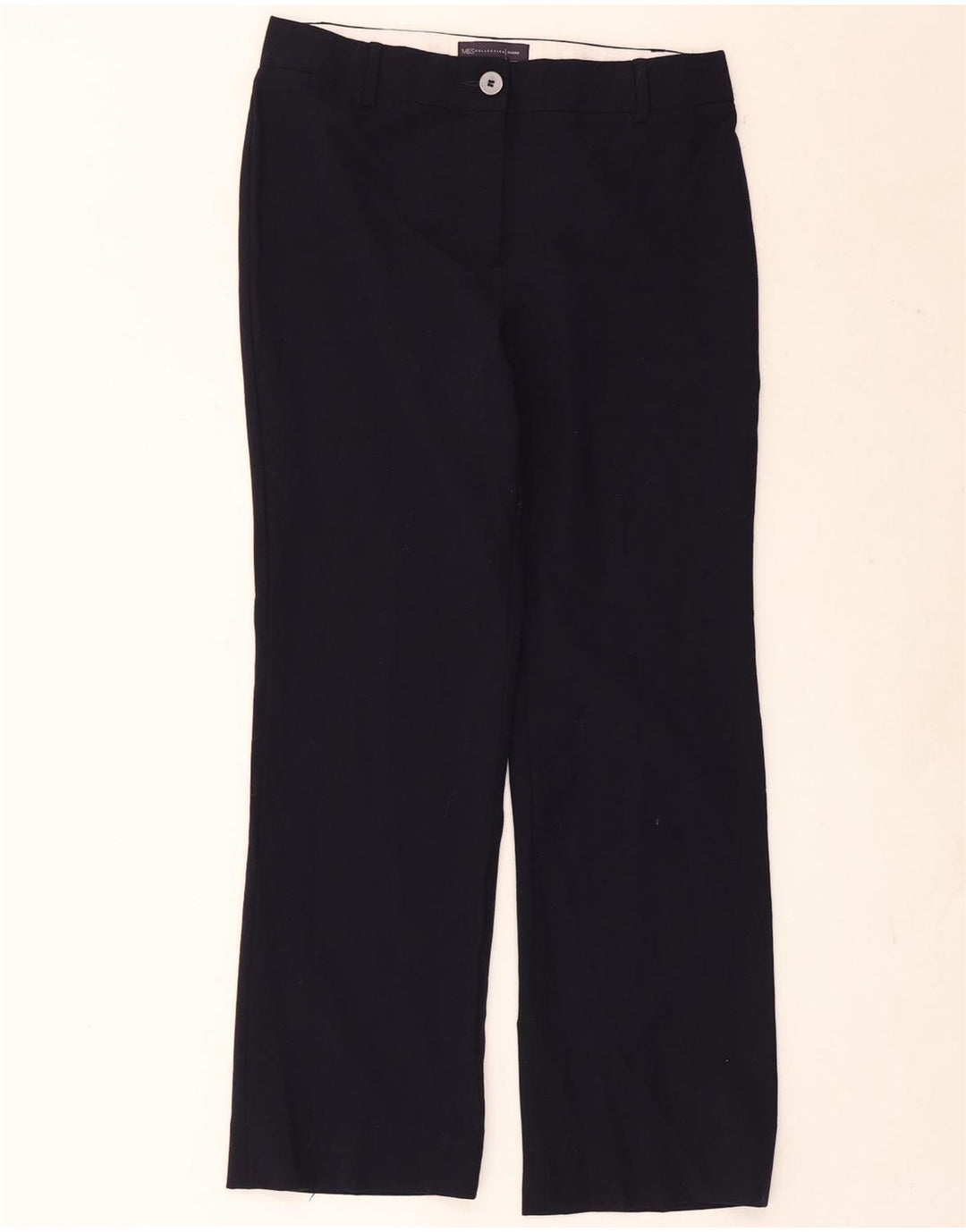Marks & Spencer Womens Casual Trousers UK 12 Medium W32 L29 Navy Blue