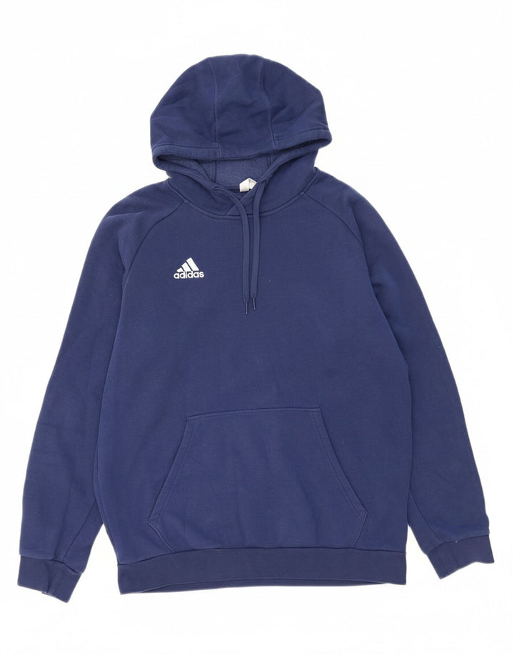 ADIDAS Mens Hoodie Jumper Large Blue Cotton Vintage Adidas and Second-Hand Adidas from Messina Hembry 