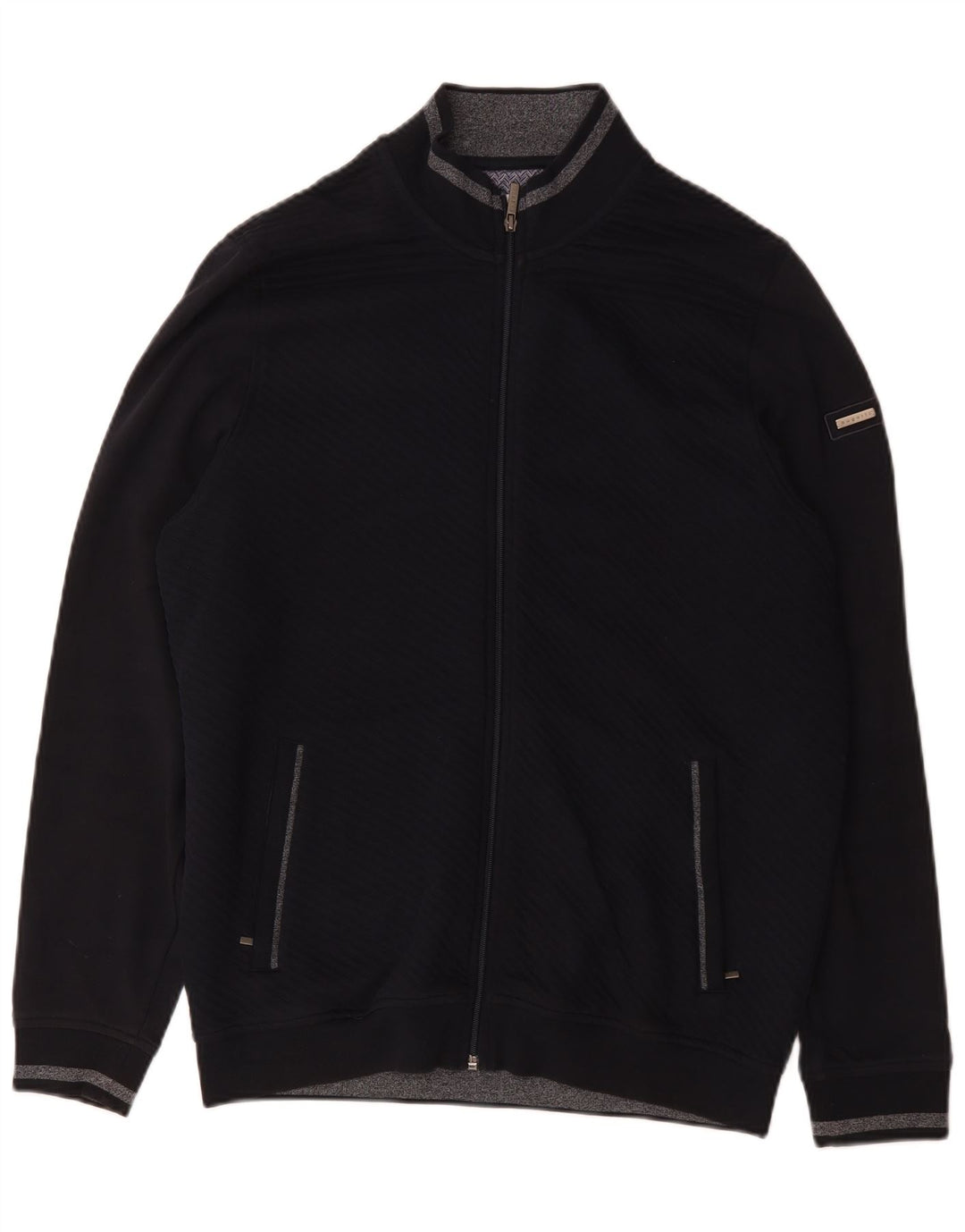 Maglione cardigan da uomo Bugatti XL in cotone blu navy