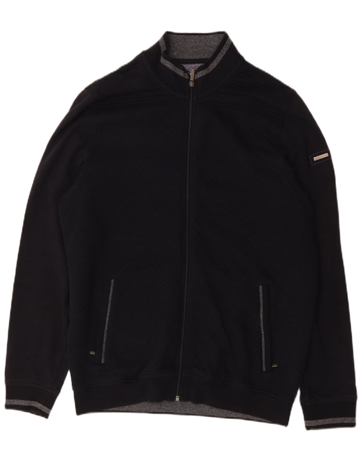 Maglione cardigan da uomo Bugatti XL in cotone blu navy