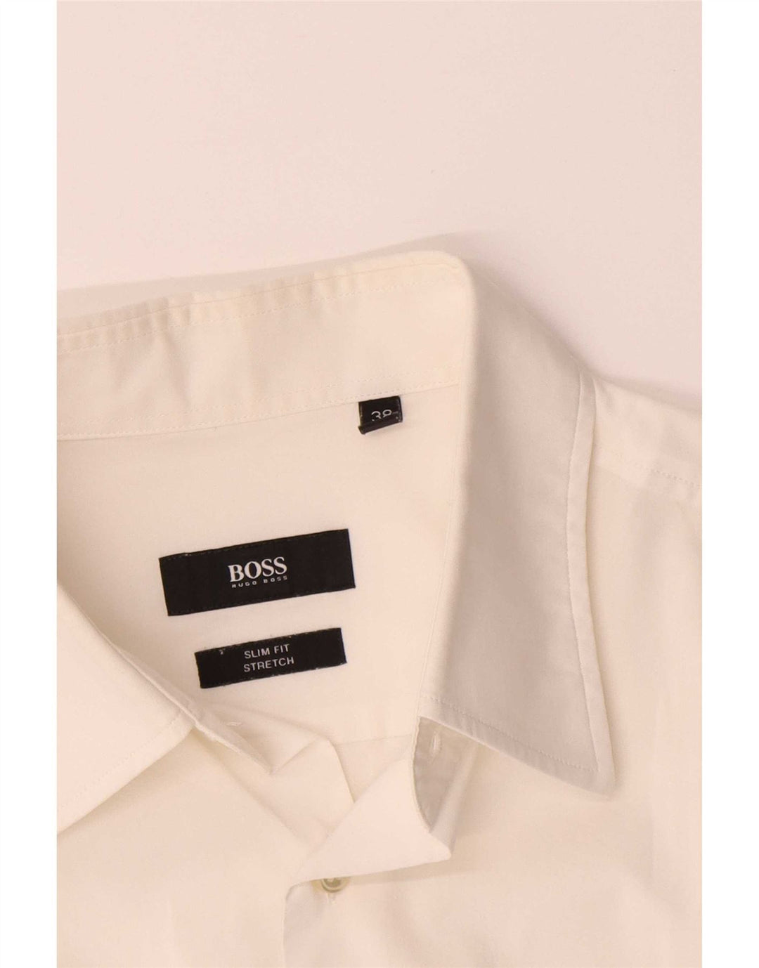 Hugo Boss Stretch Slim Fit skjorte herre str. 38 15 Medium hvid bomuld