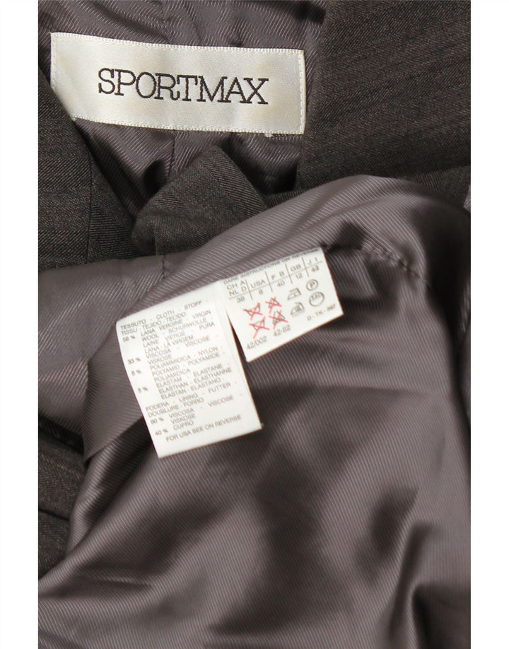 Damska marynarka sportmax z podwójnymi piersiami UK 12 w średnie szare paski