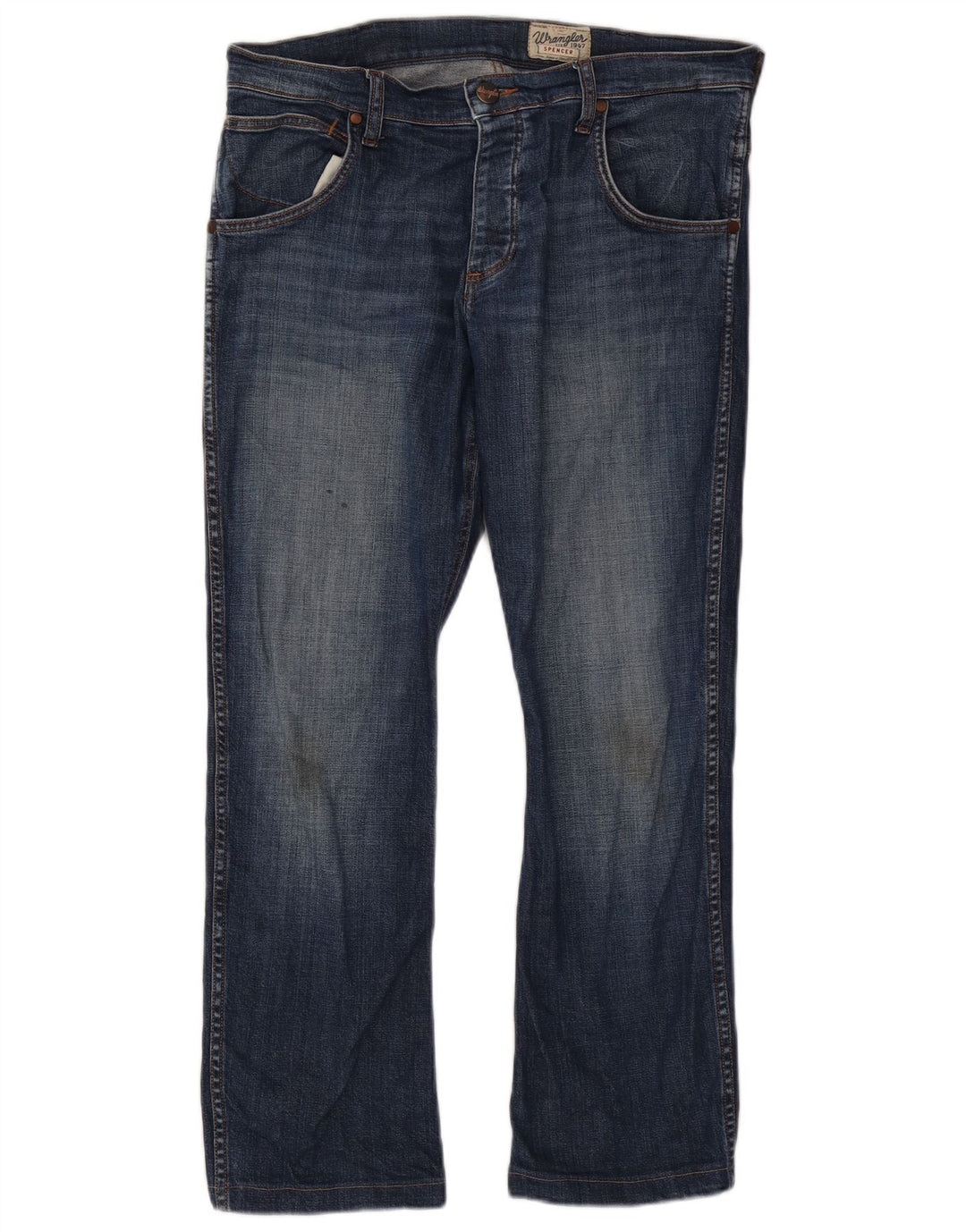 Wrangler Mens Spencer Straight Jeans W34 L29 Blue Cotton