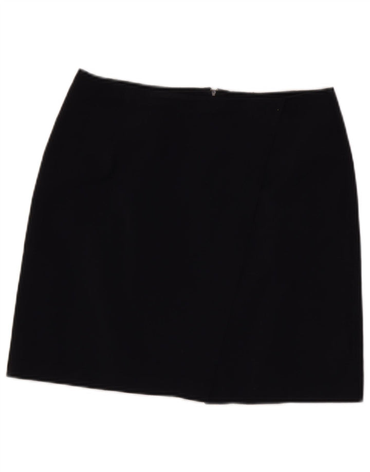 Minifalda Benetton Mujer IT 44 Medium W28 Lana Virgen Azul Marino