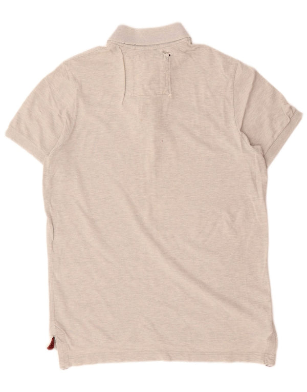 Polo da uomo Abercrombie & Fitch piccola grigia in cotone screziato