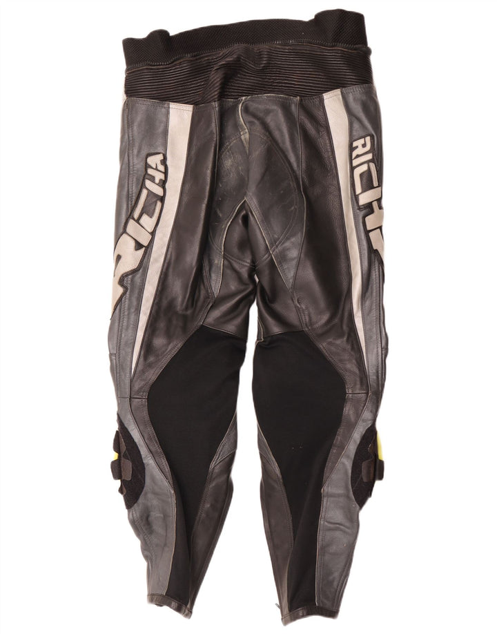 Richa Mens Leather Trousers EU 52 Large W34 L29 Black Colourblock