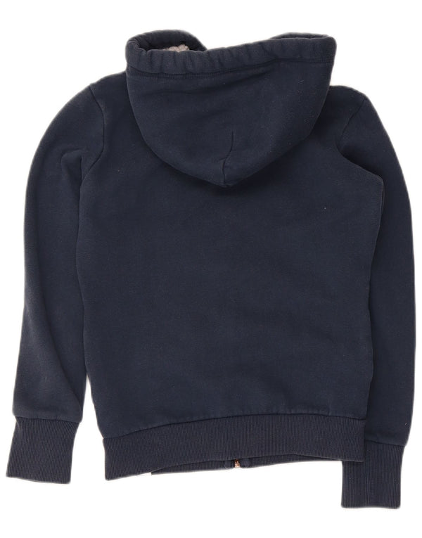 Superdry hættetrøje til kvinder med grafisk lynlås UK 8 Lille marineblå bomuld