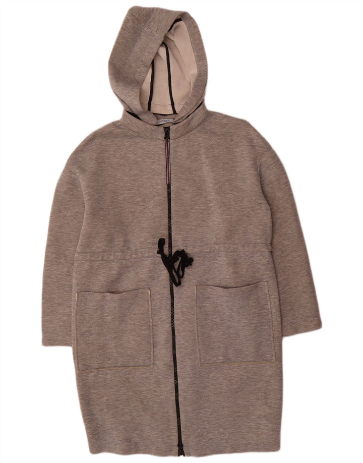 Max & Co. Womens Hooded Oversized Overcoat UK 10 Small Grey Flecked Modal