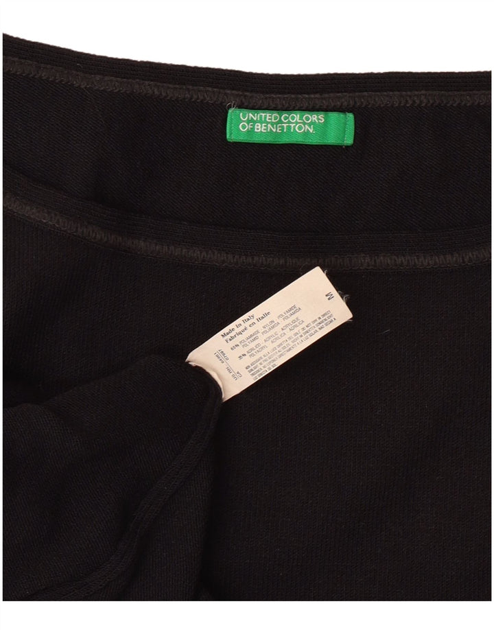 Top corto da donna BENETTON UK 12 medio nero in poliammide