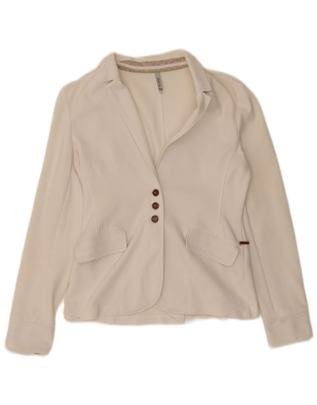 Woolrich Dame 3 Button Blazer Jacket UK 10 Small White Bomuld
