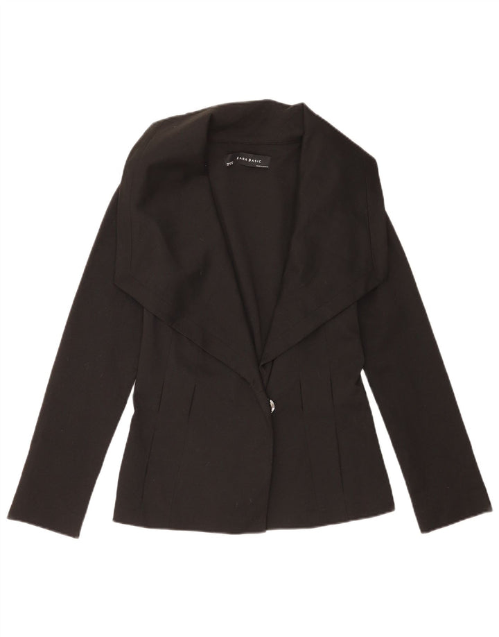 Zara Dame 1 Knap Blazer Jacket UK 12 Medium Sort
