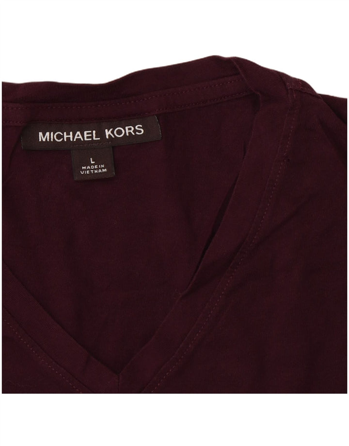 MICHAEL KORS Mens T-Shirt Top Large Burgundy