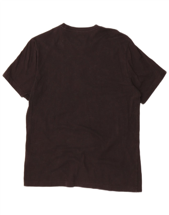 REEBOK Mens Graphic T-Shirt Top Large Black Cotton