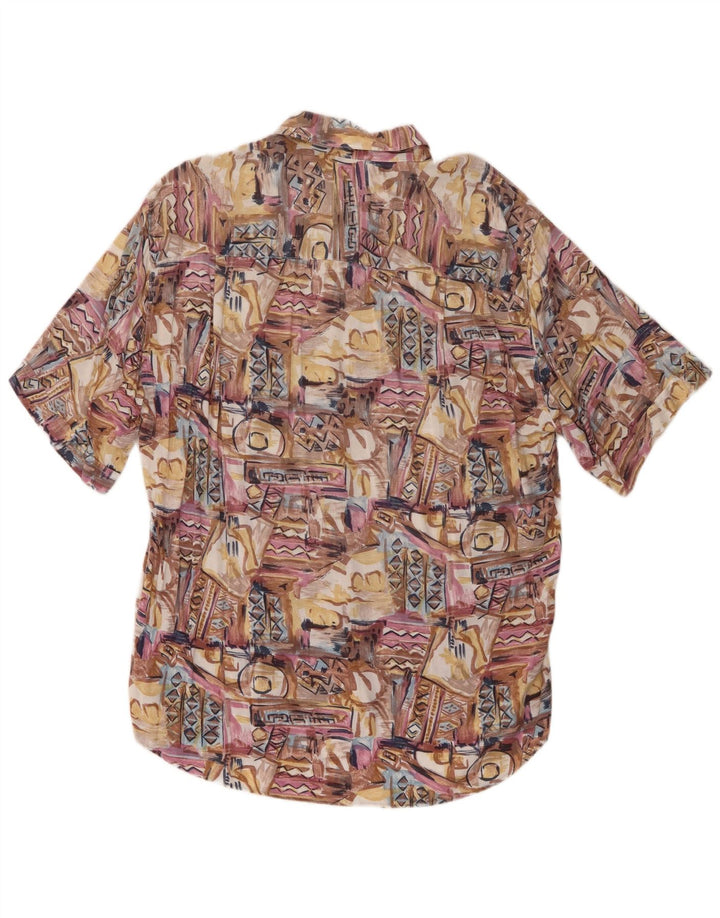 Azzurra Mens Short Sleeve Shirt Large Multicoloured Patchwork