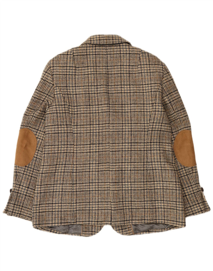 Mona Dame 4-knaps blazerjakke UK 14 Large Brown Houndstooth