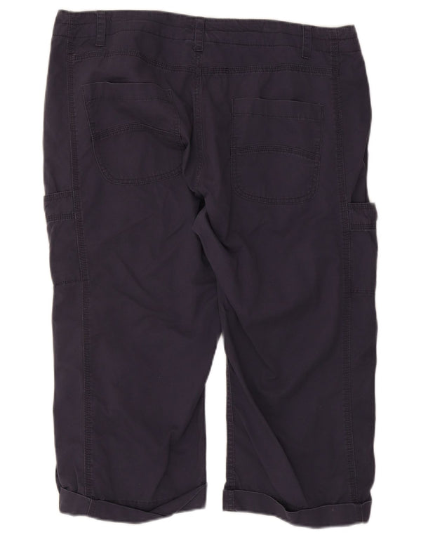 Weird Fish Pantalones capri rectos para mujer UK 40 Large W38 L18 Azul marino