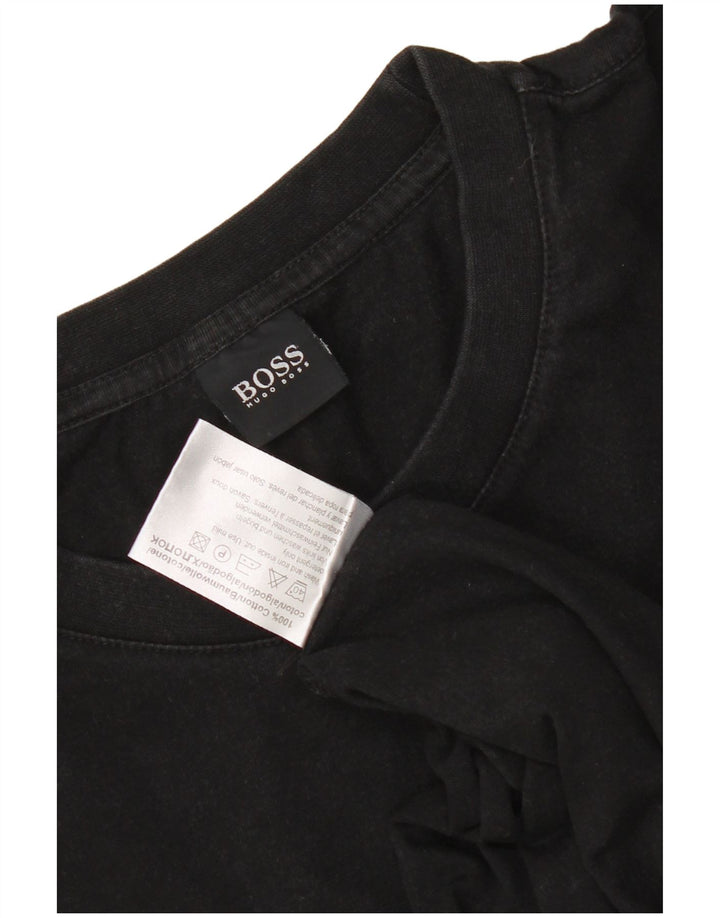 Hugo Boss Hommes T-Shirt Top Large Noir Coton