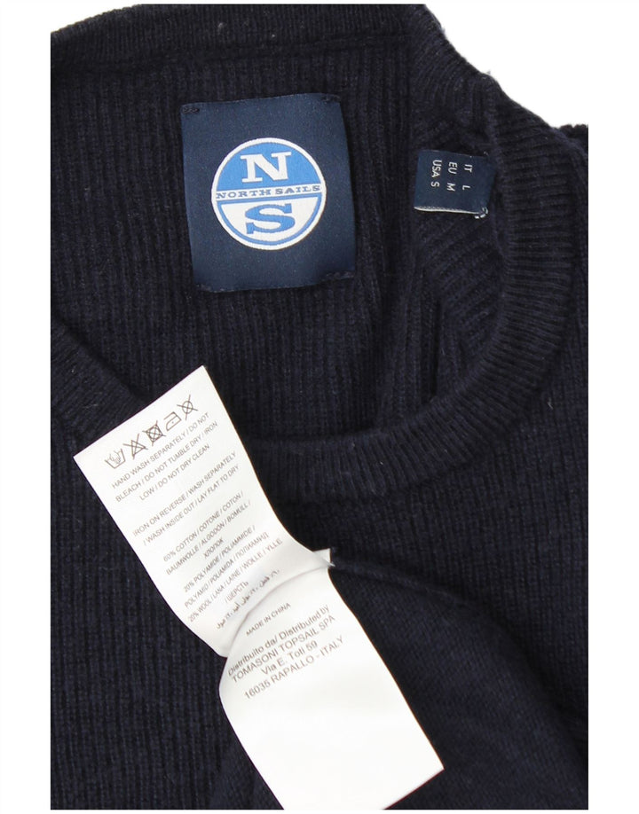 Maglione maglione girocollo da uomo North Sails in cotone blu navy medio
