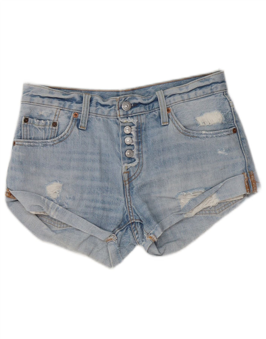 Levi's Womens Distressed Denim Shorts W24 XS Blue Cotton