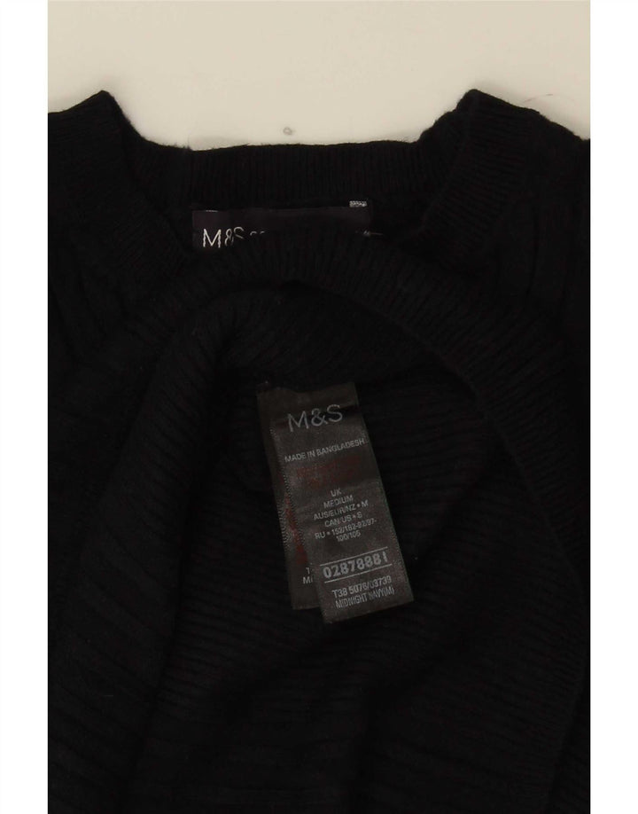 Marks & Spencer Womens Boat Neck Jumper Sweater UK 12 Medium Navy Blue