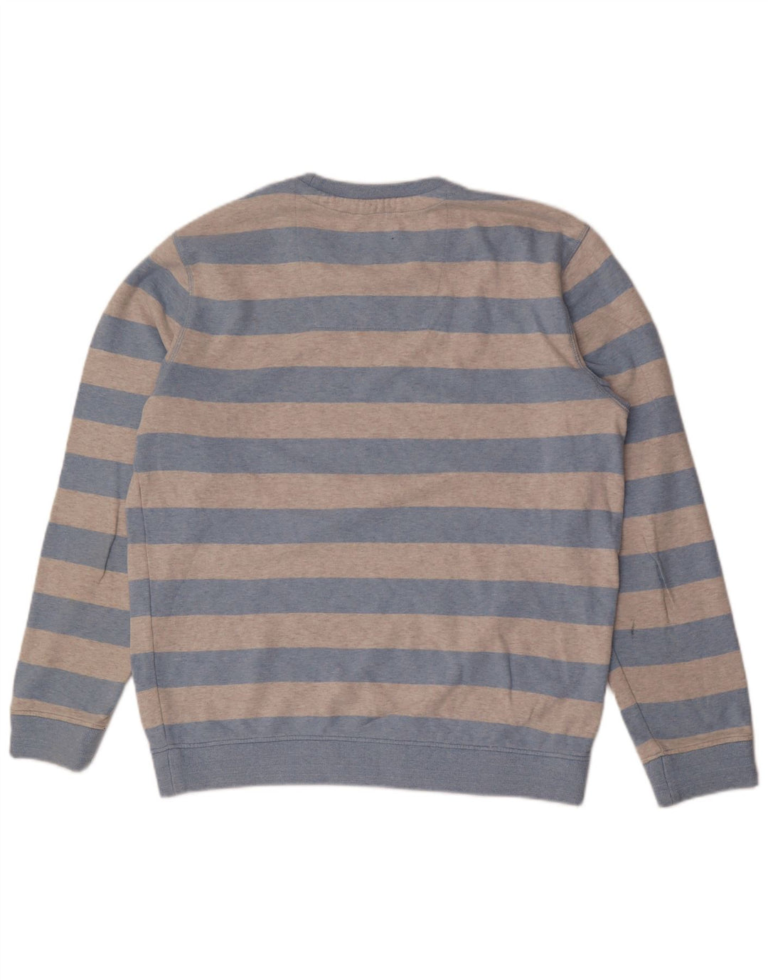 CREW CLOTHING Mens Sweatshirt Jumper Large Grey Striped Cotton