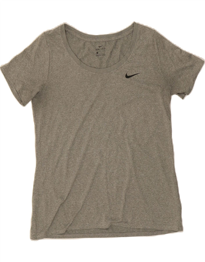NIKE Womens Dri Fit T-Shirt Top UK 14 Large Grey Polyester Vintage Nike and Second-Hand Nike from Messina Hembry 